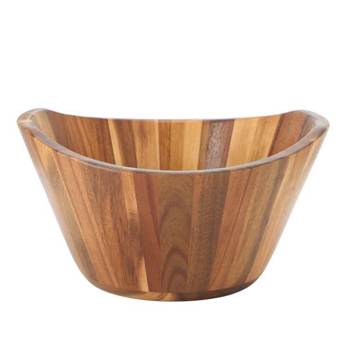 Megachef 11.75 Inch Acacia Wood Deep Salad Bowl In Brown