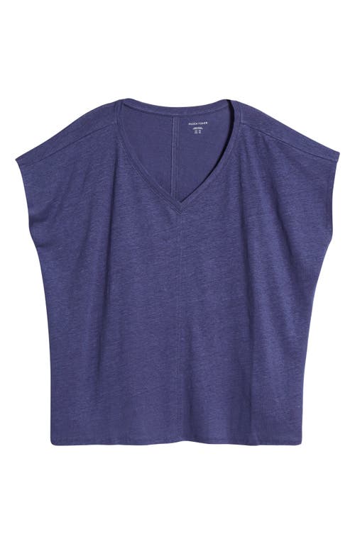 Eileen Fisher V-neck Organic Linen T-shirt In Bluette