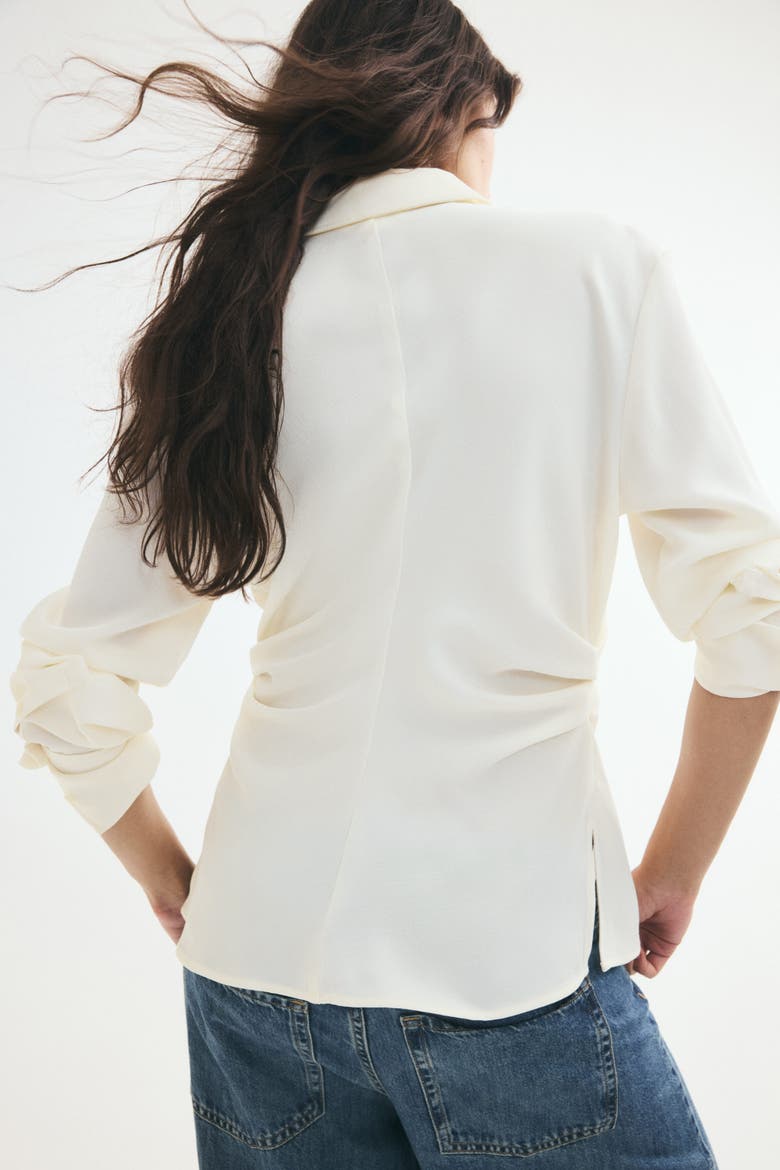 Draped Shirt, Alternate, color, Cream