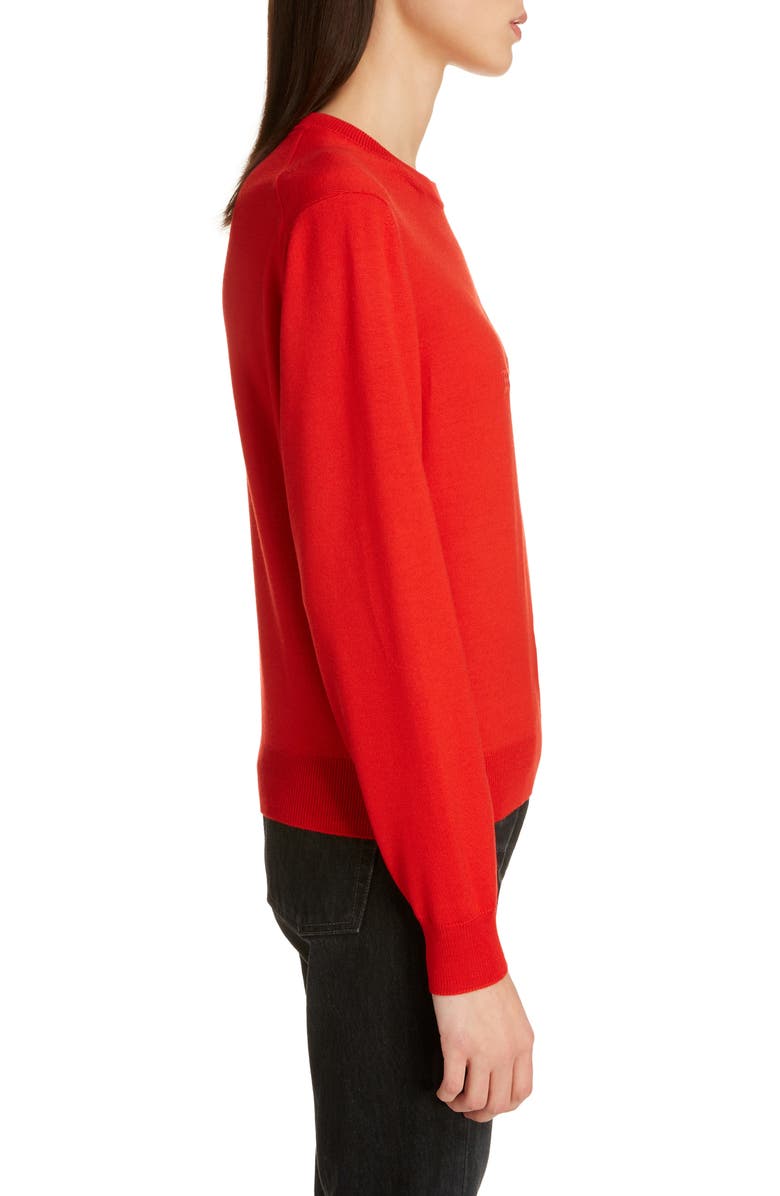 Balenciaga Logo Embroidered Wool Sweater, Alternate, color, 