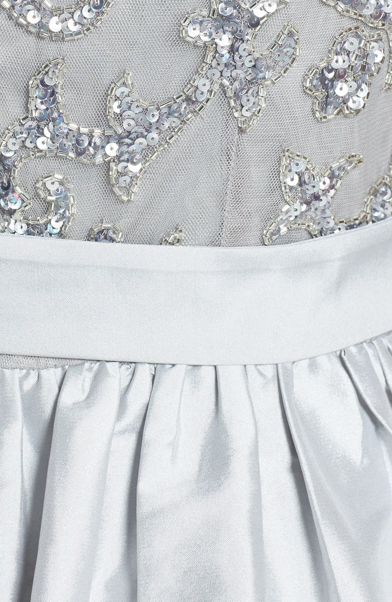 Aidan Mattox Embellished Bodice Taffeta Fit & Flare Dress, Alternate, color, 