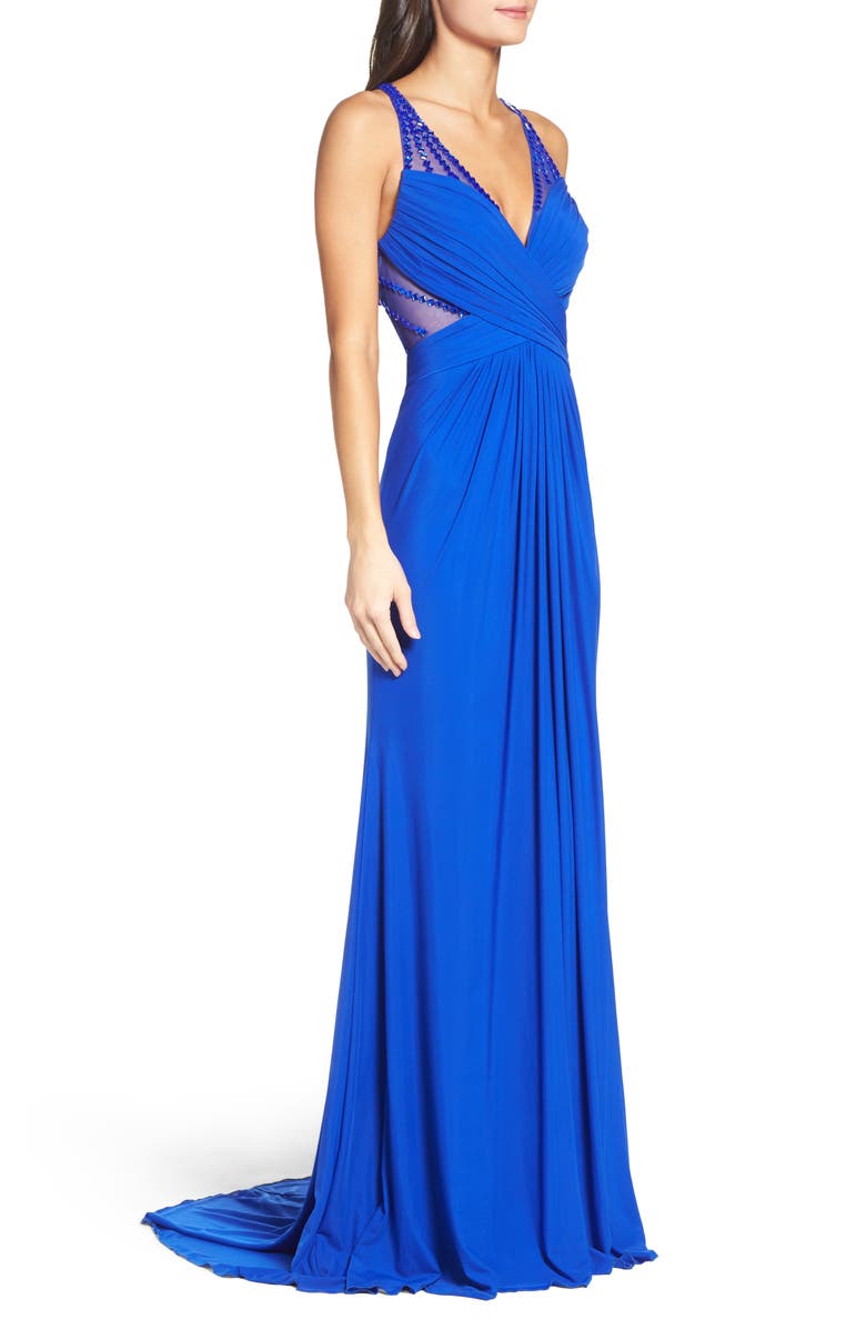 JVN BY JOVANI Embellished Gown with Train, Alternate, color,