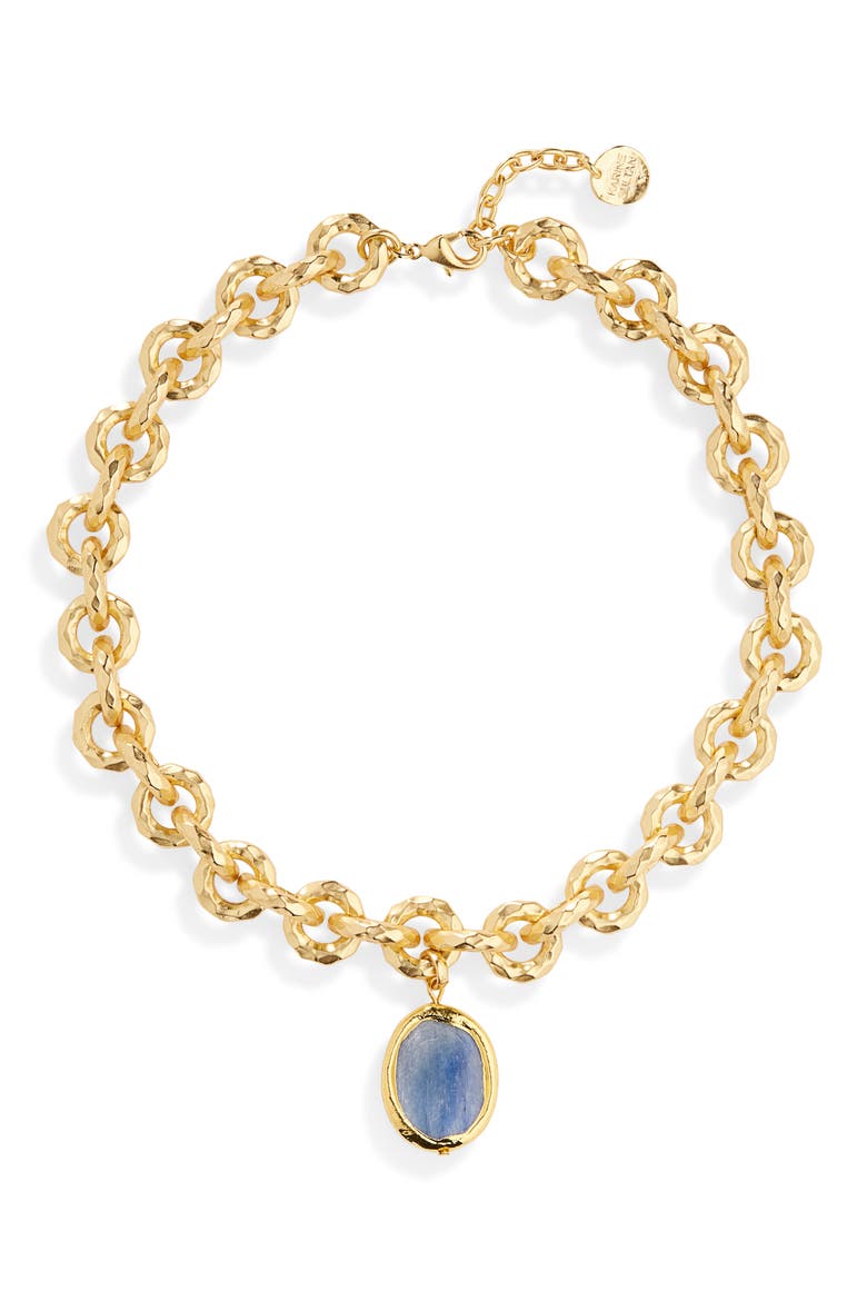 Kyanite Pendant Necklace, Main, color, GOLD