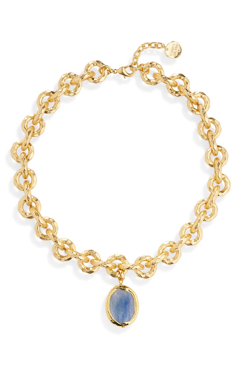 Karine Sultan Kyanite Pendant Necklace, Main, color, Gold