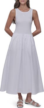 DKNY Jeans Mixed Media Maxi Dress