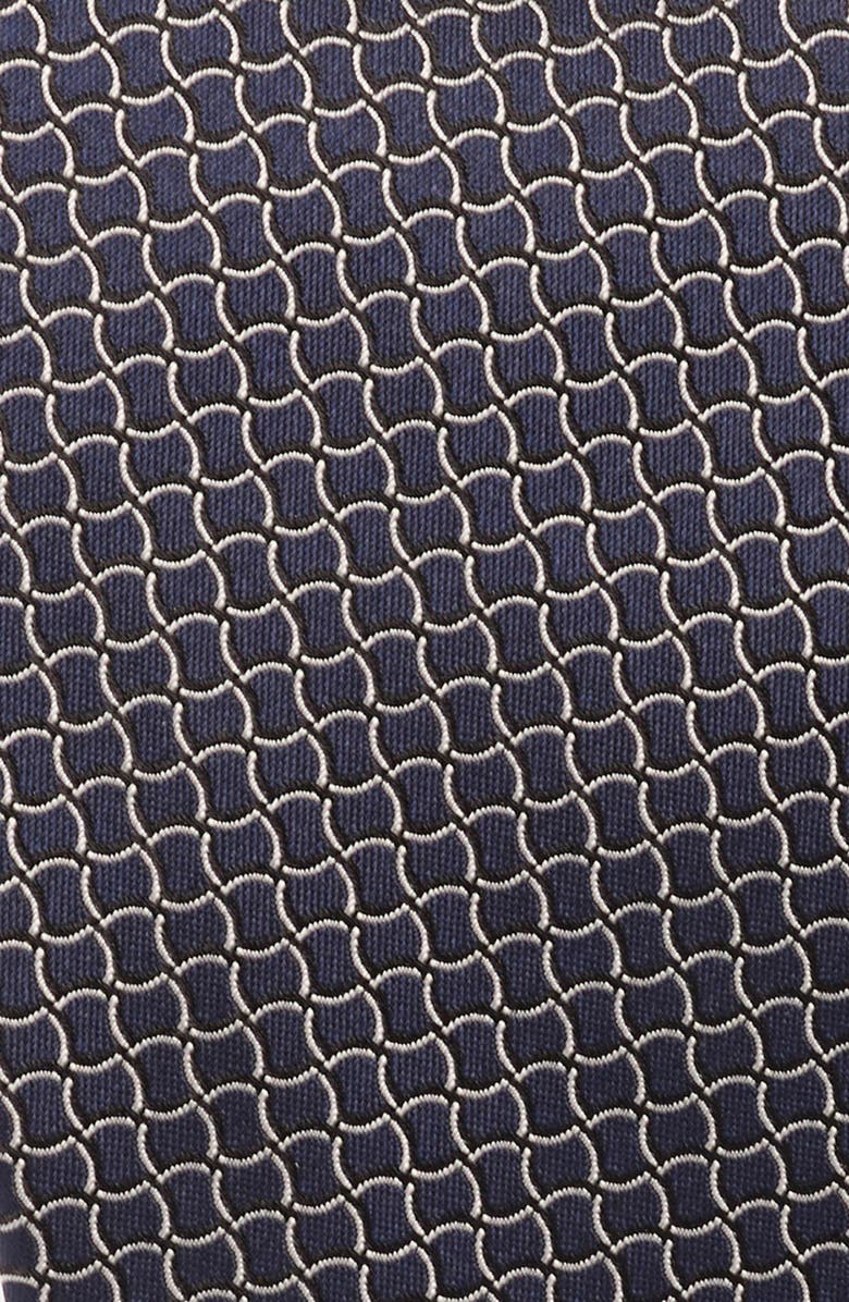 ZEGNA TIES Tile Silk Tie, Alternate, color, Navy Fan