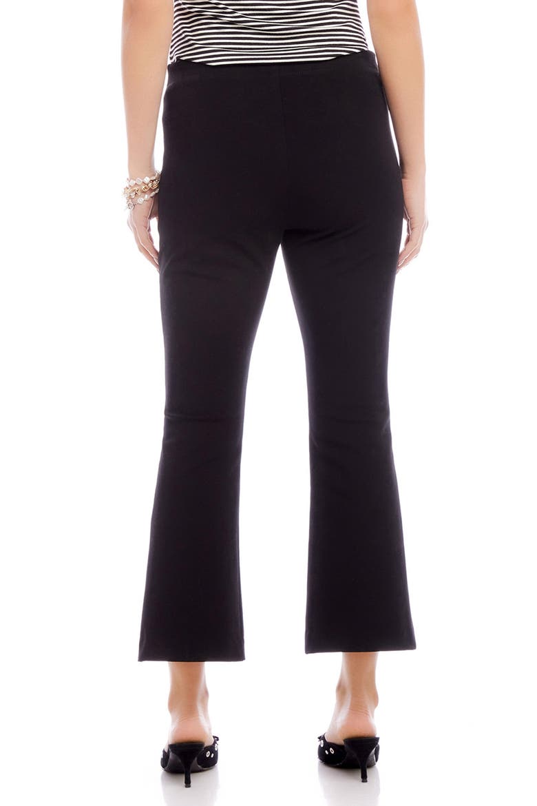 Sigourney Pintuck Crop Stretch Twill Pants, Alternate, color, BLACK