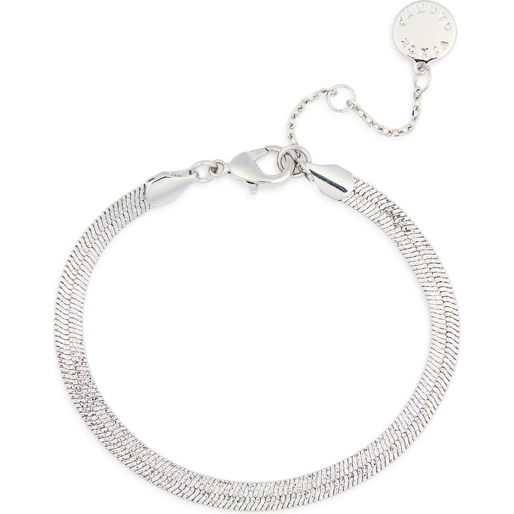 Vince Camuto Shiny Snake Chain Bracelet In Silvertone