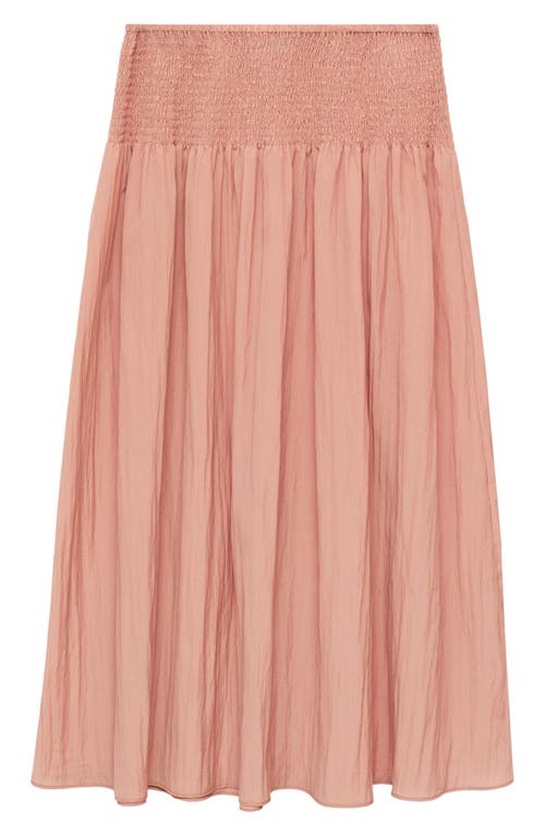 Mango Smocked Waist Maxi Skirt In Pink