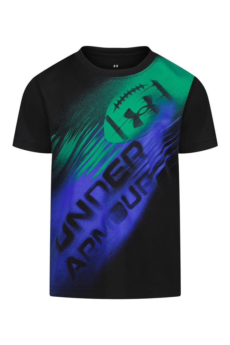 Kids' Football Graphic Performance T-Shirt, Main, color, BLACK