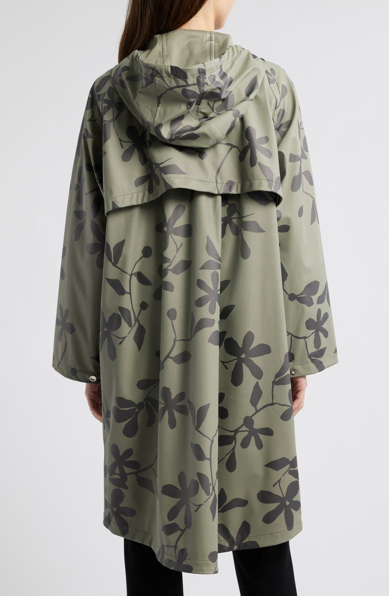 Masai Copenhagen Theia Leaf Print Hooded Raincoat, Alternate, color,