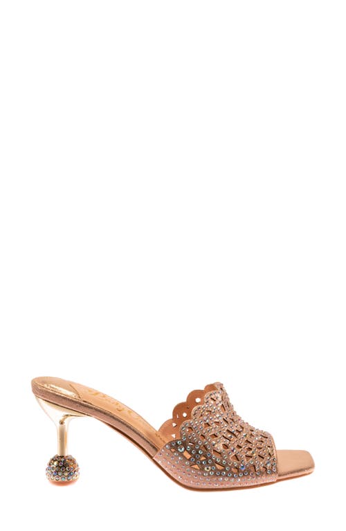 Lady Couture Rhinestone Laser Cut Sandal In Gold