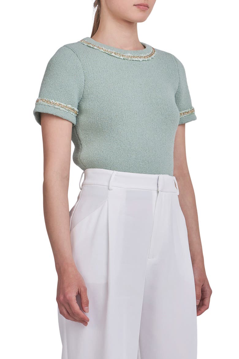Chain Accent Knit Top, Alternate, color, SAGE