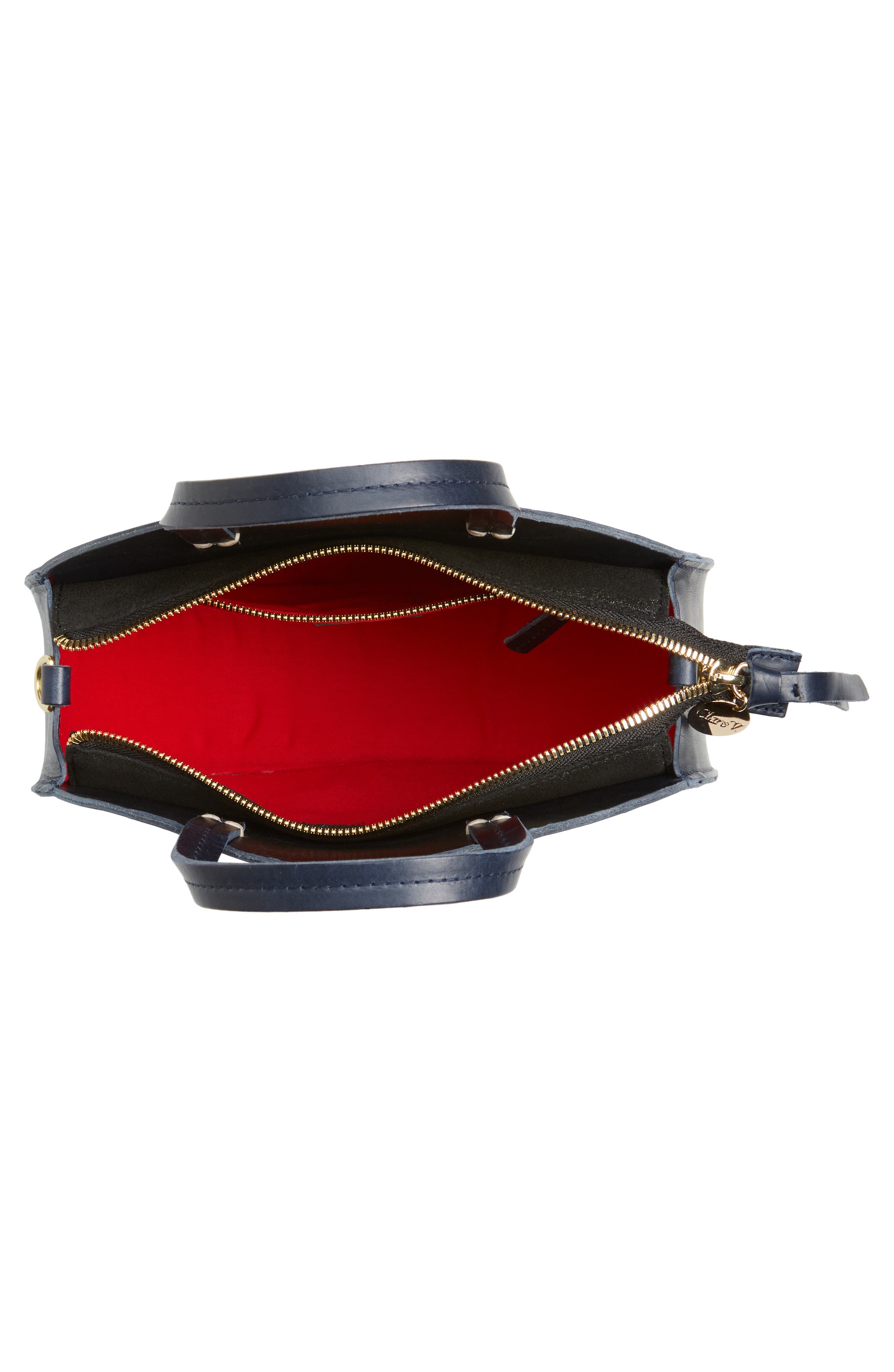 Clare V. Petite Alistair Leather Circular Crossbody Bag, Alternate, color, 