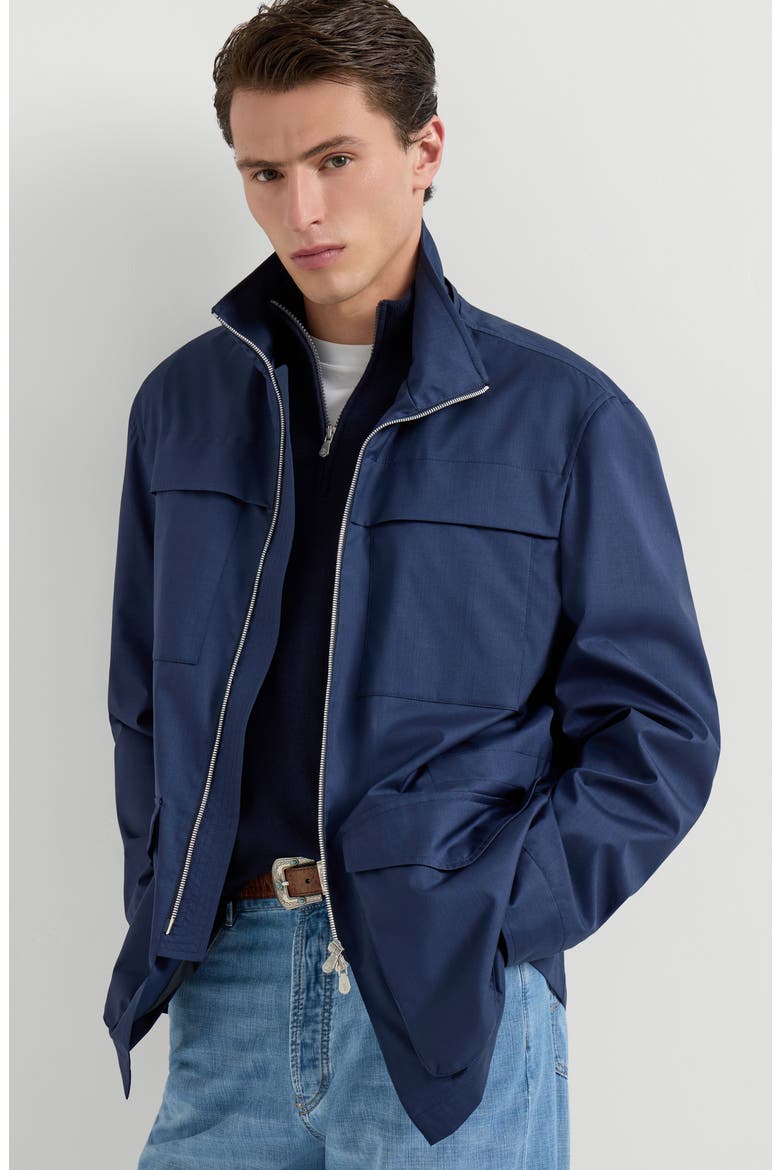 Safari jacket with detachable hood, Alternate, color, Blue