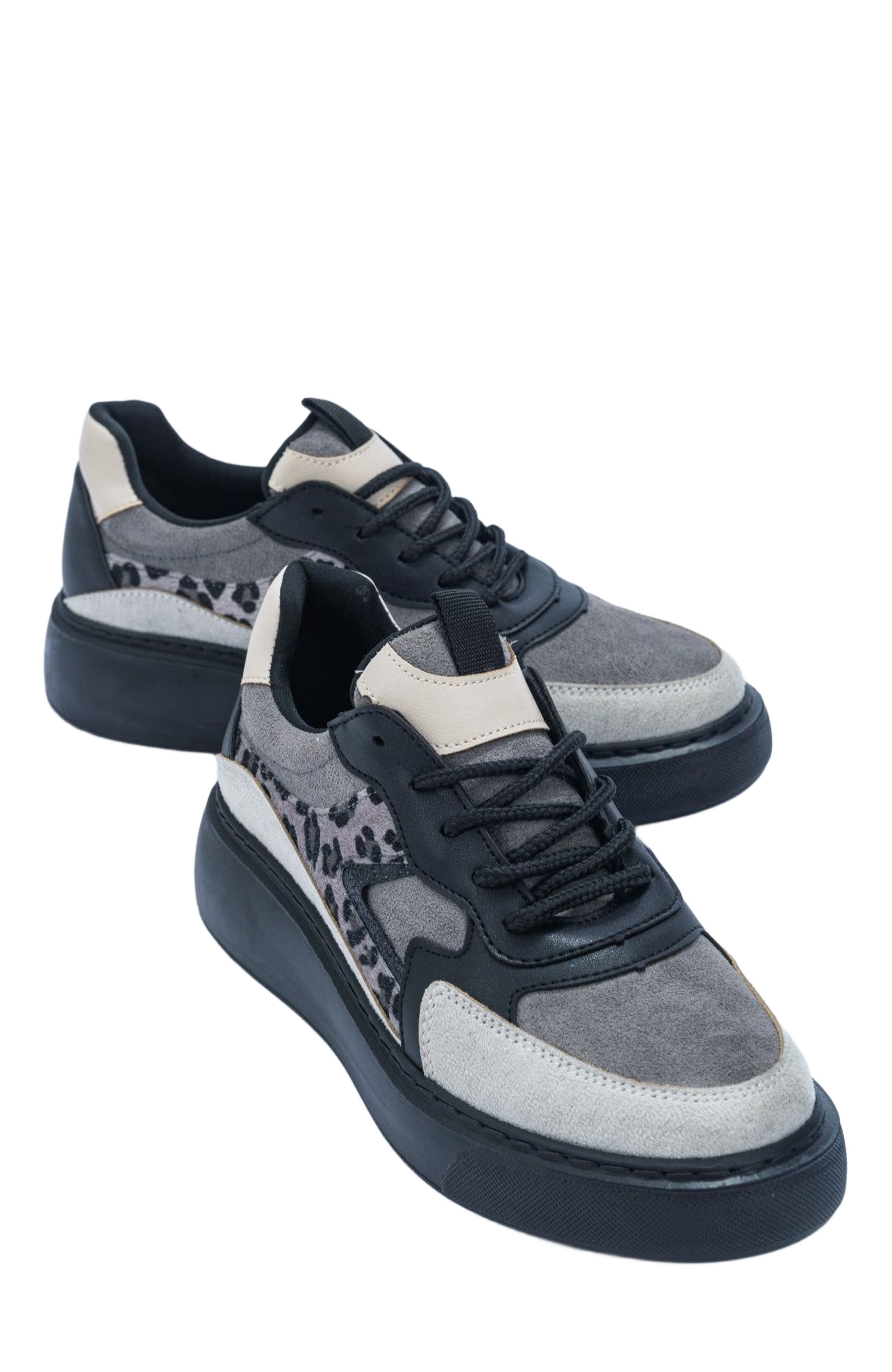 Prologue Shoes Ida Platform Fashion Sneakers, Alternate, color, Black