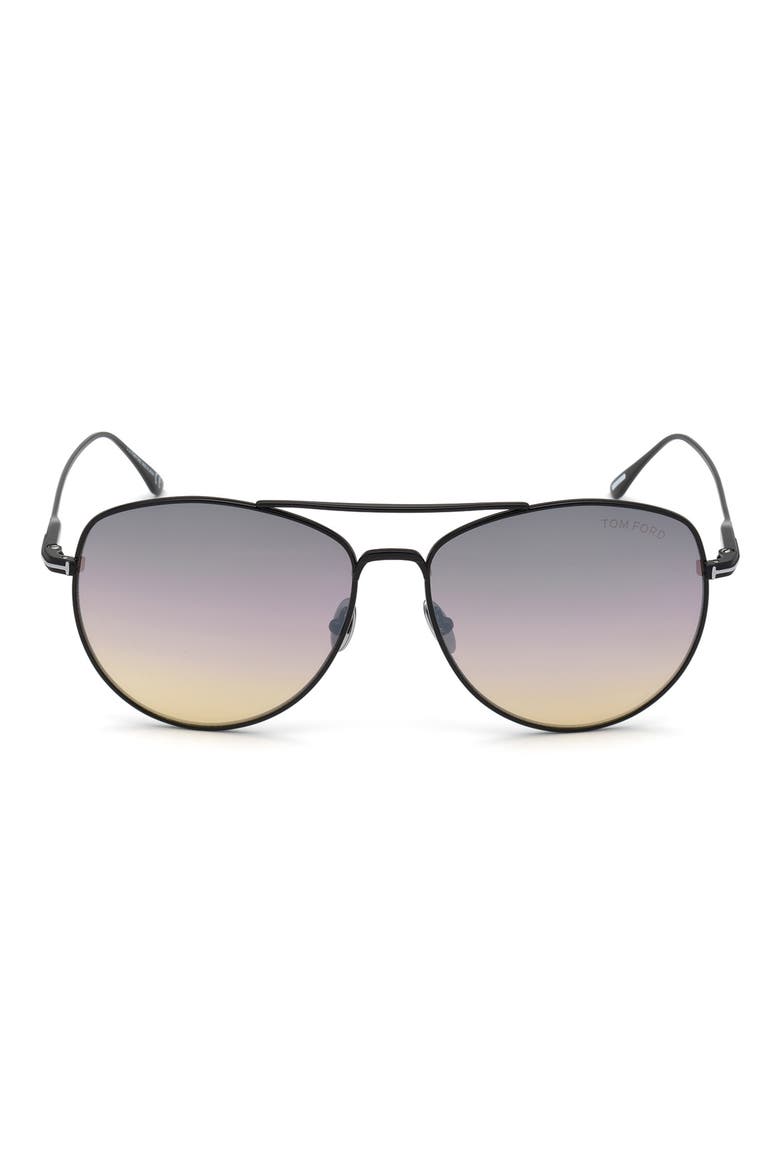 Milla 59mm Gradient Aviator Sunglasses, Main, color, BLACK SMOKE