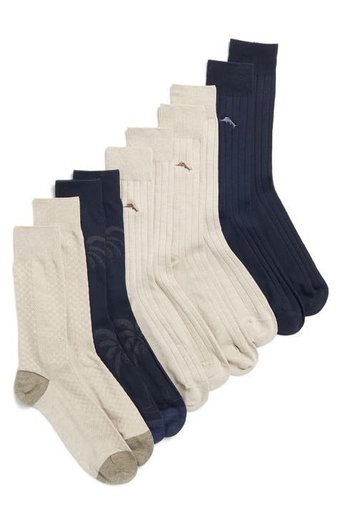 Textured 5-Pack Assorted Crew Socks