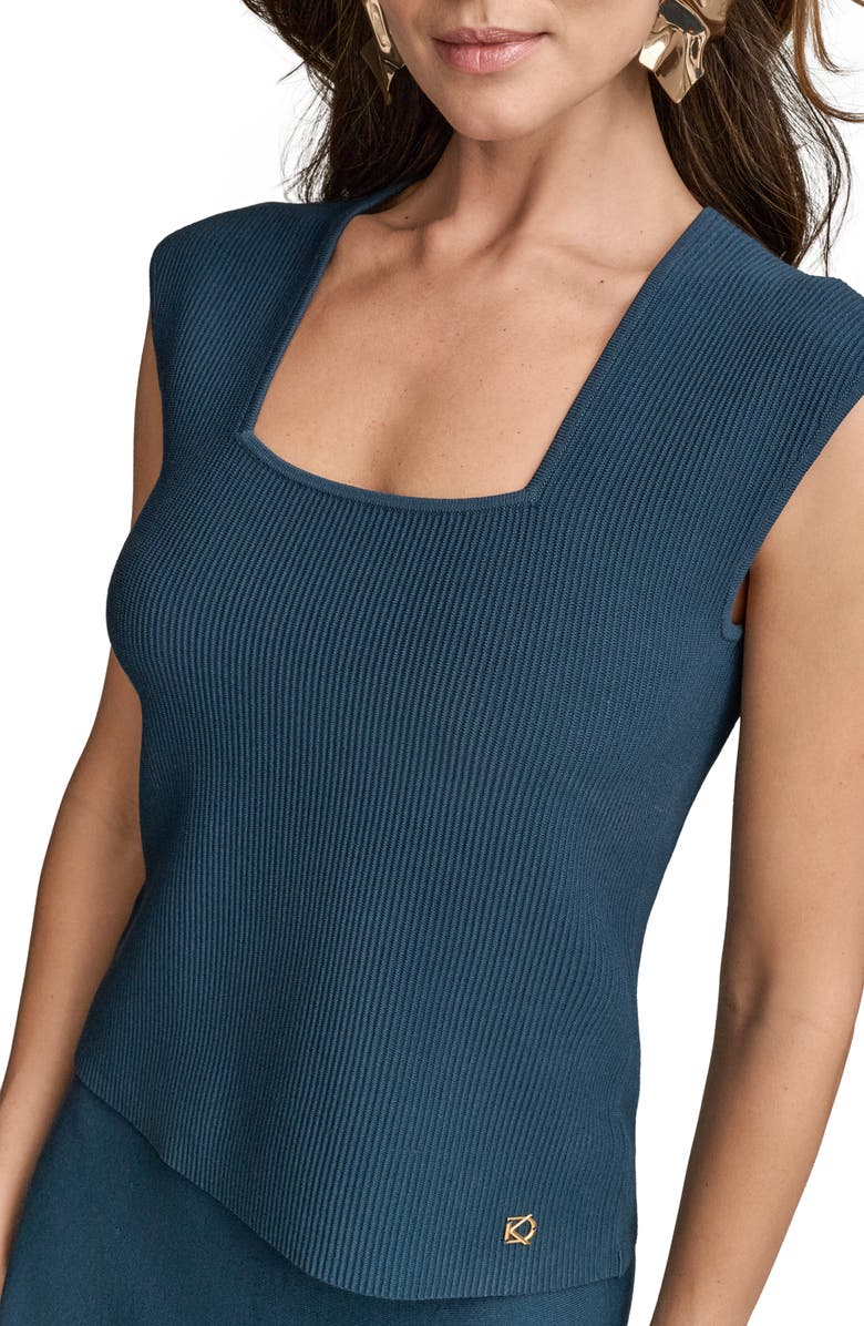 Donna Karan New York Cap Sleeve Rib Sweater, Alternate, color, 