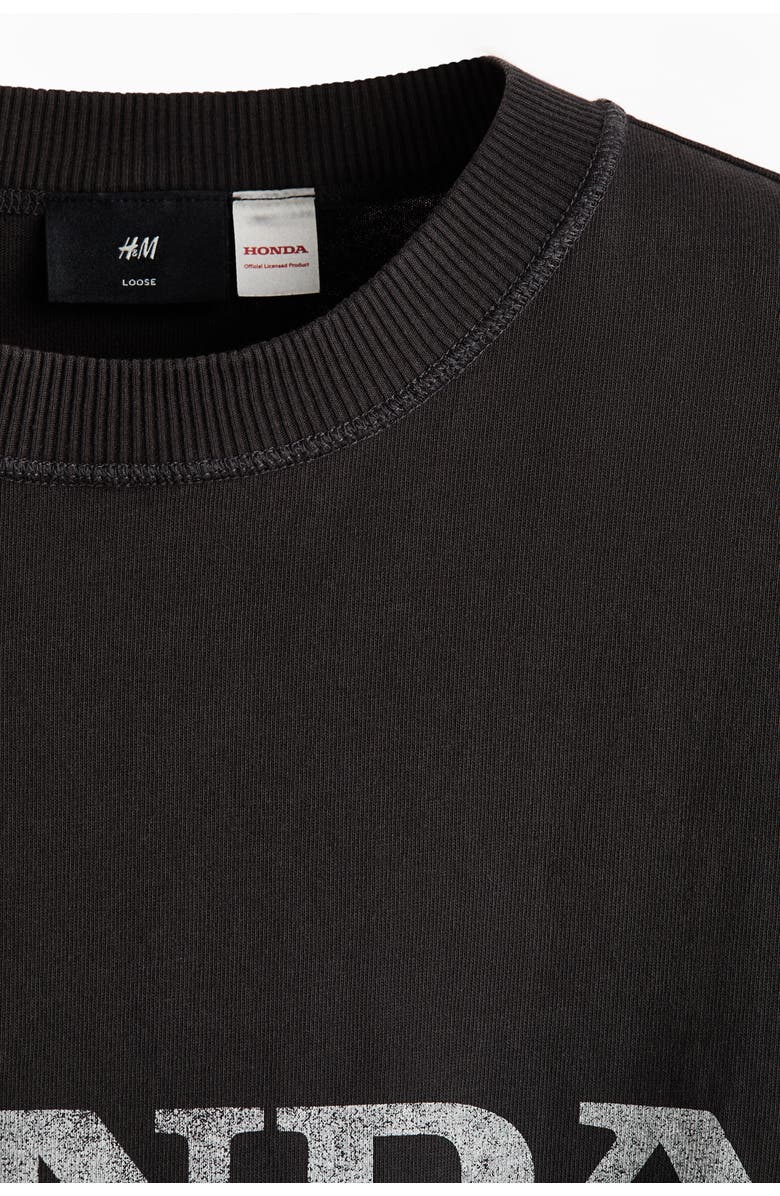 H&M Loose Fit Printed T-shirt, Alternate, color, Black/Honda