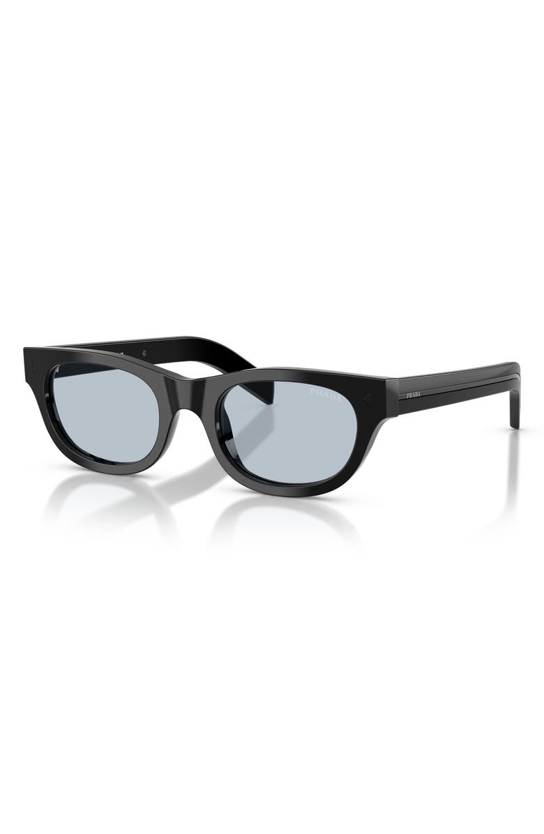 Prada 52mm Cat Eye Sunglasses, Alternate, color, Black / Blue/Grey