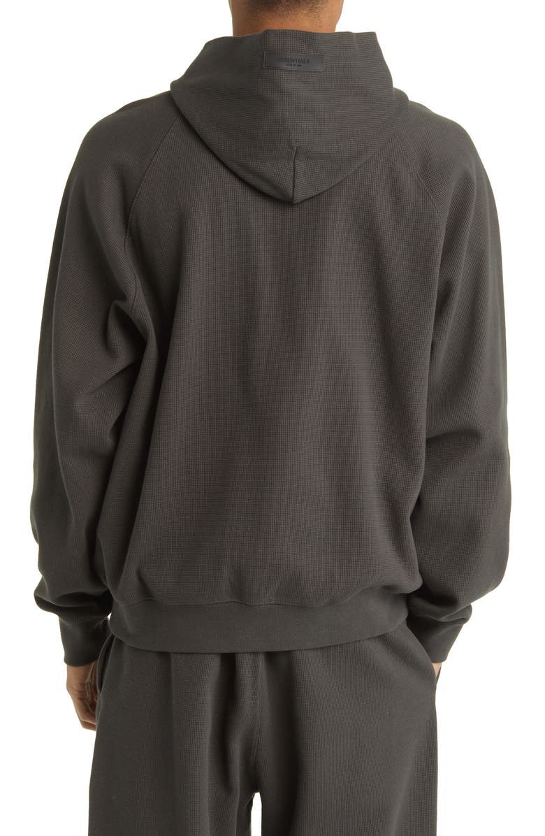 Fear of God Essentials Waffle Knit Raglan Sleeve Hoodie, Alternate, color, 