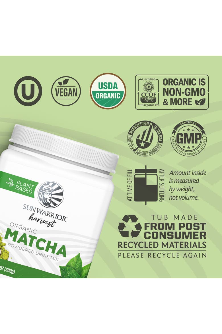 Organic Harvest Matcha Powder 300g tub, Alternate, color, No Color