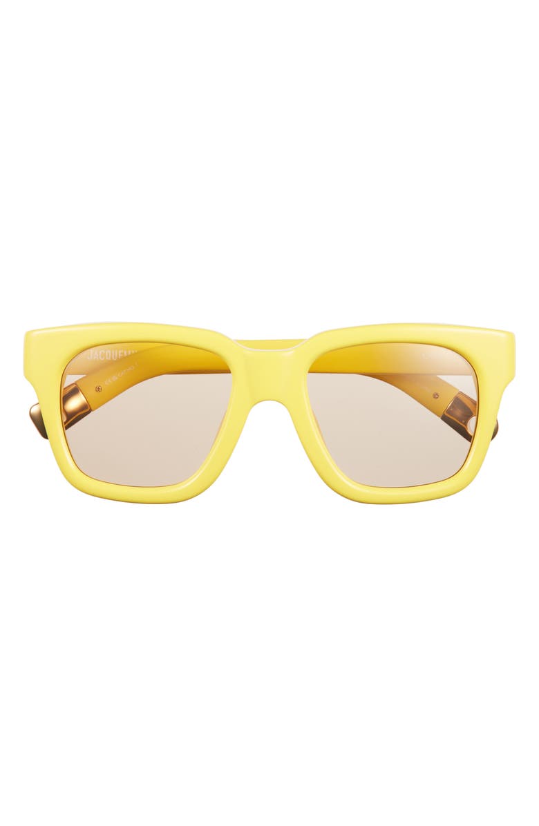 Jacquemus Carino 49mm Square Sunglasses, Main, color, Yellow Gold/ Yellow