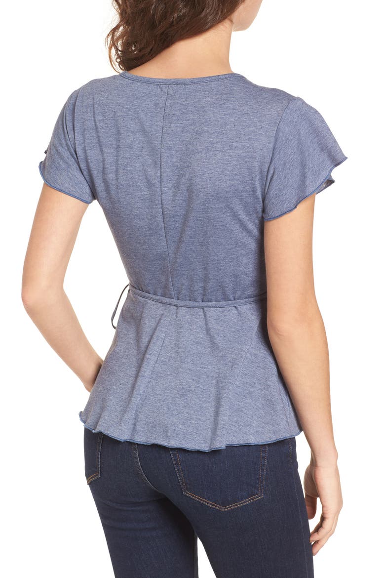 Wrap Peplum Tee, Alternate, color, NAVY PEACOAT