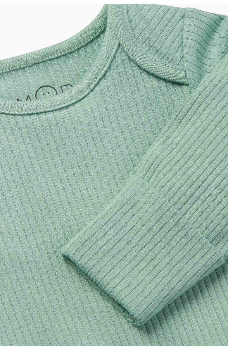 MORI Ribbed Long Sleeve Bodysuit, Alternate, color, Mint