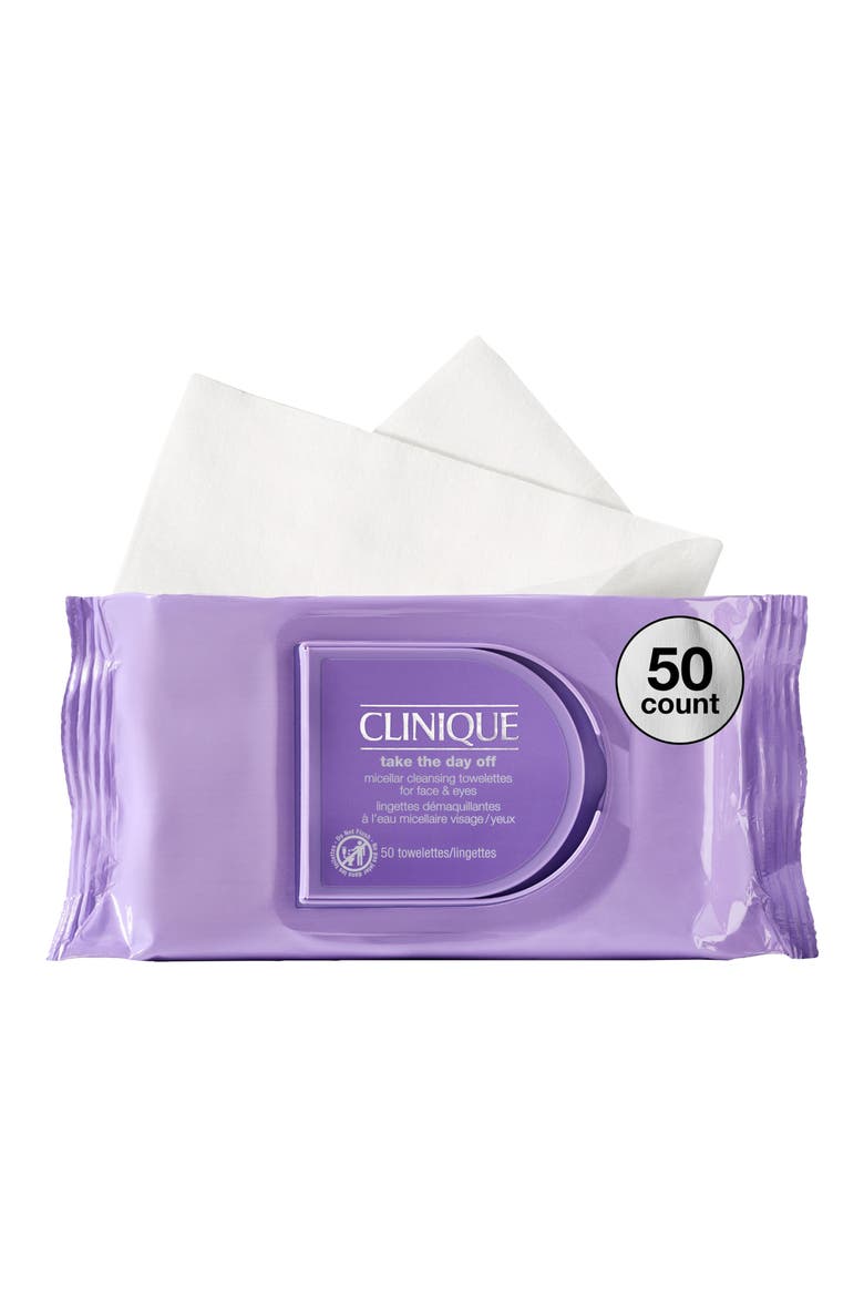 Take The Day Off Micellar Cleansing Makeup Remover Wipes for Face & Eyes, Main, color, NO COLOR