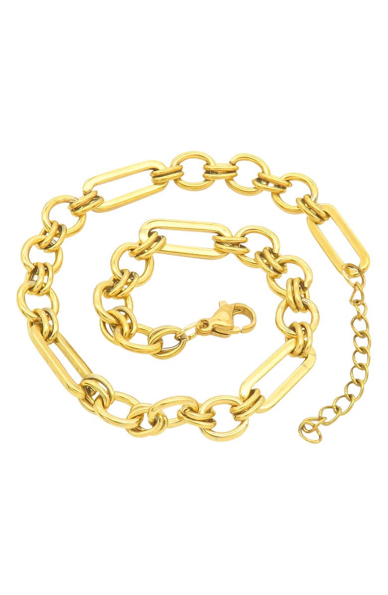 Adornia Water Resistant Mixed Link Anklet, Alternate, color,