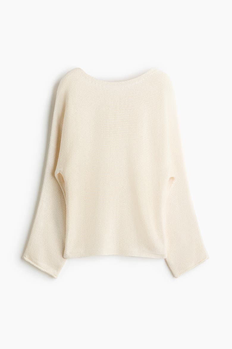 Boat-neck Jumper, Alternate, color, Cream