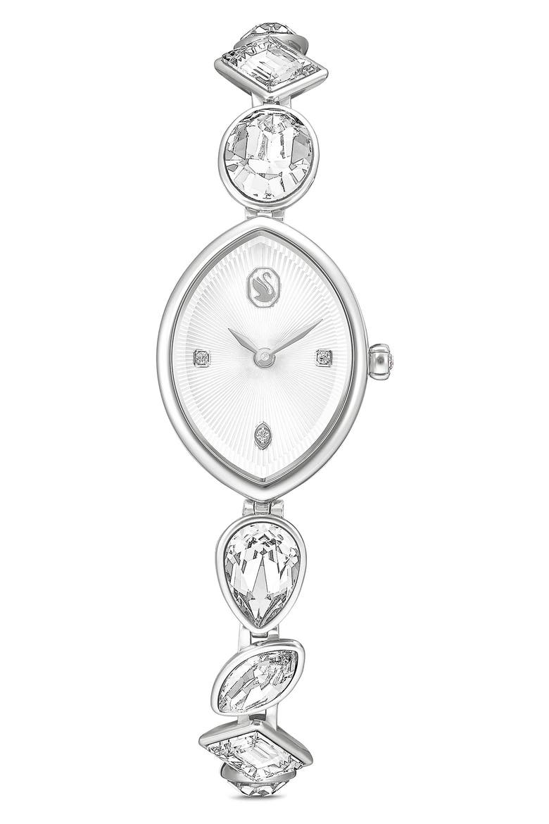 Gema Crystal Bracelet Watch, 27mm x 20mm, Main, color, SILVER