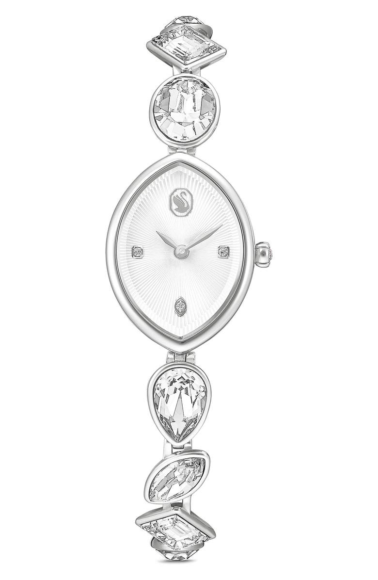 Swarovski Gema Crystal Bracelet Watch, 27mm x 20mm, Main, color, Silver