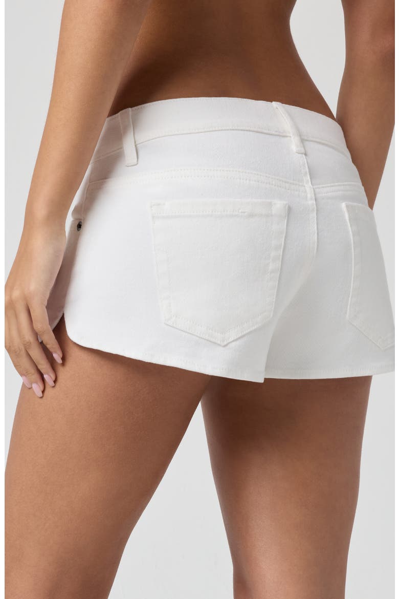 Cheeky Low Rise Denim Shorts, Alternate, color, SUMMER WHITE