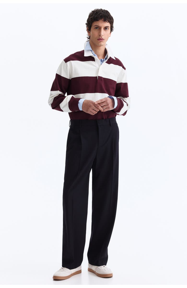 H&M Relaxed Fit Wool-blend Tailored Trousers, Main, color, Navy Blue
