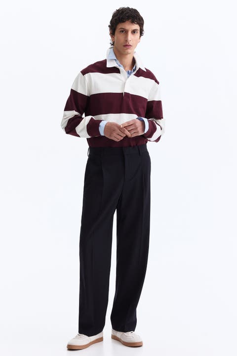 Relaxed Fit Wool-blend Tailored Trousers