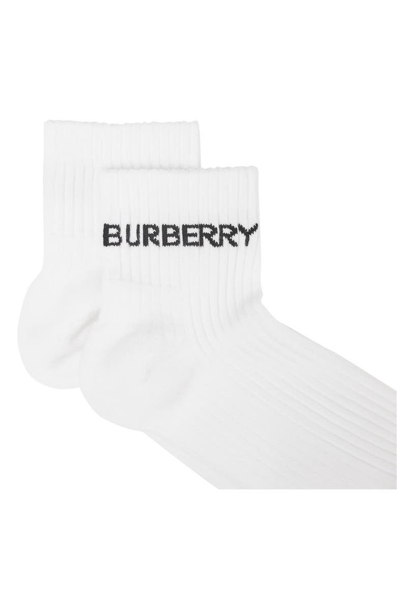 Burberry Logo Ankle Sports Socks, Alternate, color, 