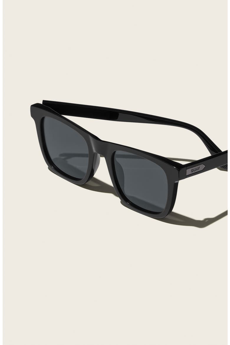 Fast Lane 43mm Square Sunglasses, Alternate, color, MATTE BLACK/ SMOKE POLARIZED