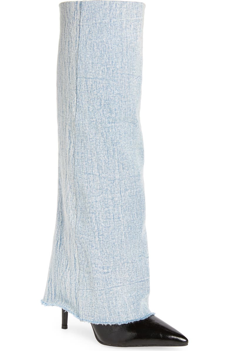 AZALEA WANG Appealing Pointed Toe Denim Pump, Main, color,