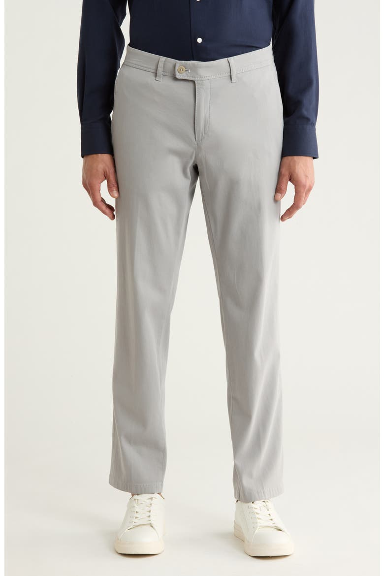 Evans Regular Fit Flat Front Chino Pants, Main, color, SILVER