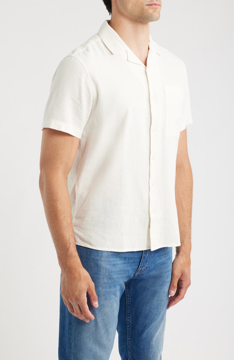 !SOLID Allan Solid Linen Blend Camp Shirt, Alternate, color, Off White