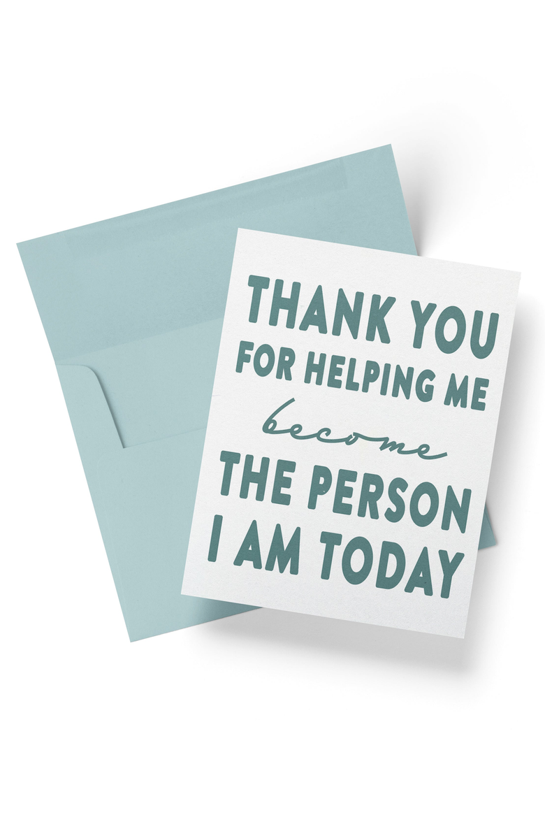 Joy Paper Co. Thank You for Helping Me Become the Person I am Today Greeting Card Set - Boxed Set of 8, Main, color, Soft Blue Envelope