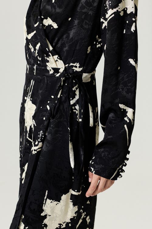 Nocturne Printed Wrap Maxi Dress In Black