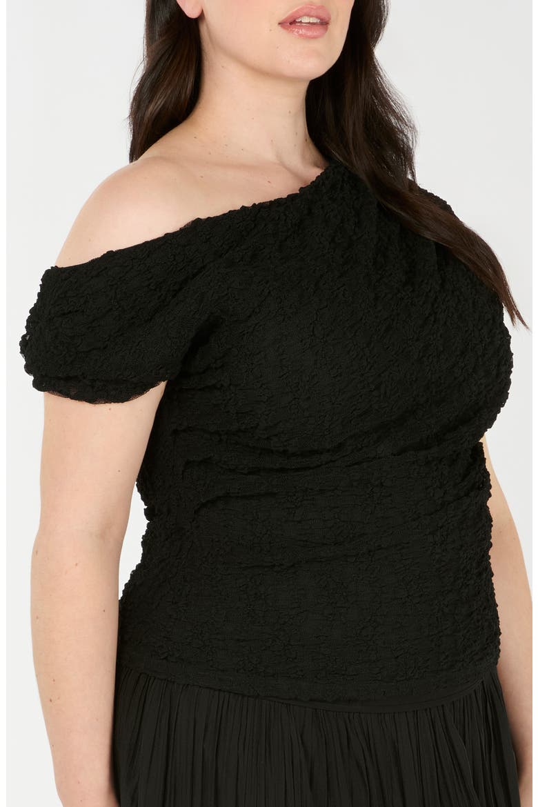 Gia One Shoulder Top, Alternate, color, BLACK
