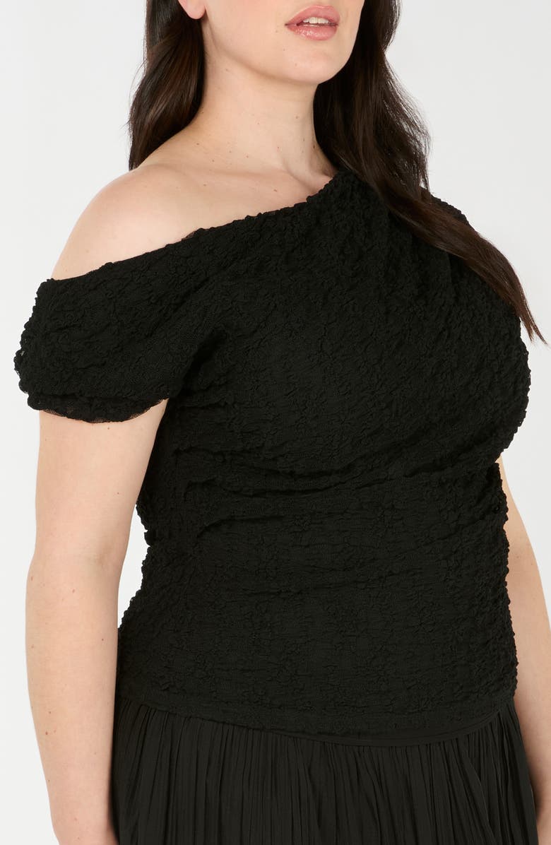 Estelle Gia One Shoulder Top, Alternate, color, Black