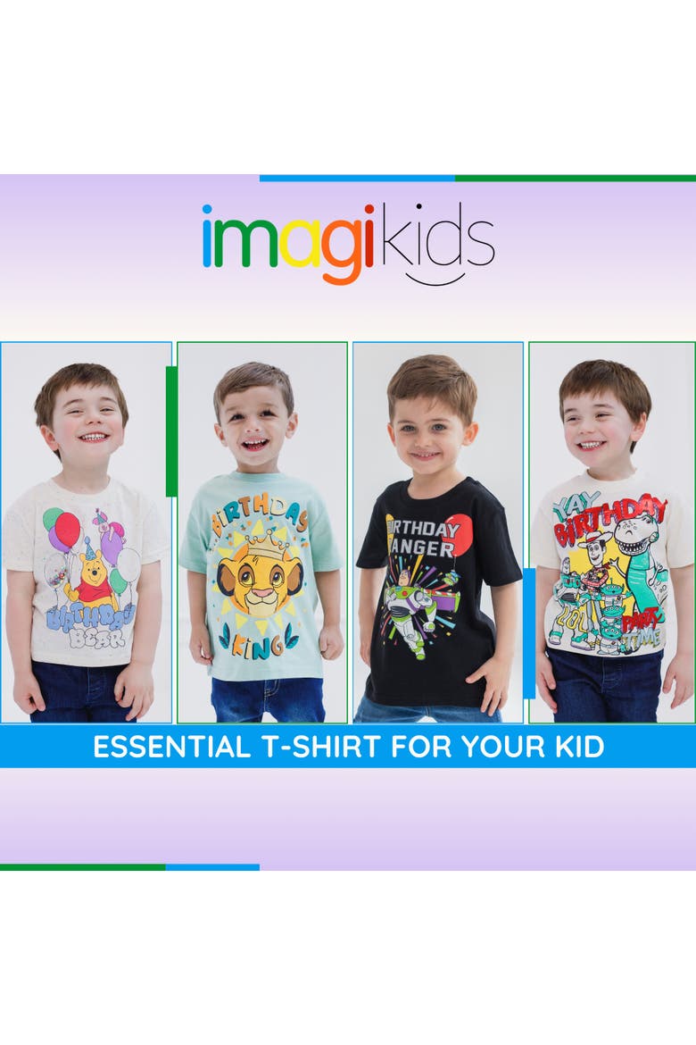 Toy Story Short Sleeve Birthday T-Shirt, Alternate, color, Toy Story Cream