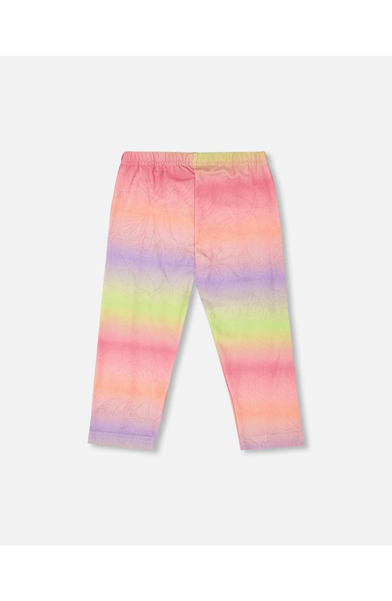 Deux par Deux Organic Cotton Elastic Waist Slim Fit Jersey Capri, Alternate, color, Multicolor