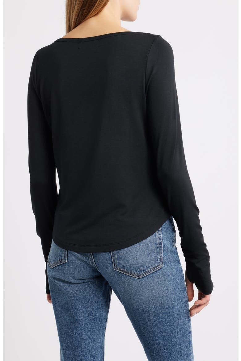 Long Sleeve Modal Blend Top, Alternate, color, BLACK